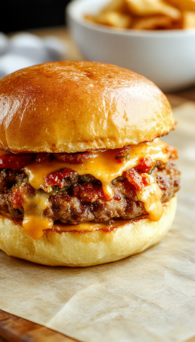 A juicy crack burger topped with melted cheese, crispy bacon, and fresh lettuce on a toasted bun, ready to be served.