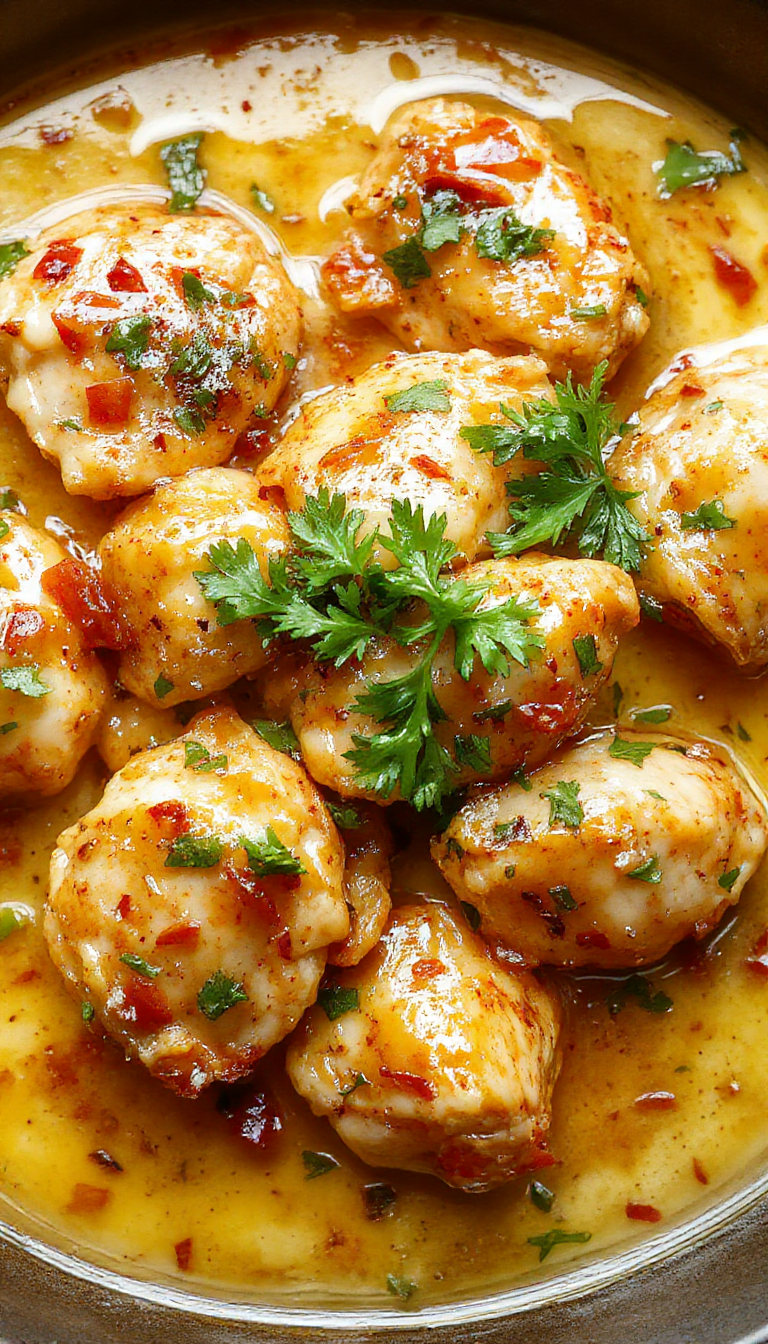 A delicious plate of homemade butter chicken garnished with fresh cilantro, served with steaming basmati rice and naan bread on a vibrant Indian-style table.