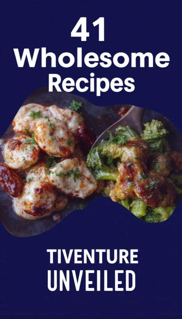 A vibrant collage of 41 diverse and colorful dishes representing the variety of wholesome recipes for a culinary adventure.