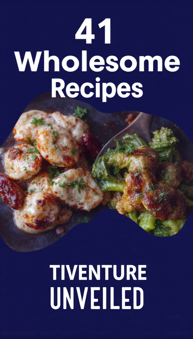 A vibrant collage of 41 diverse and colorful dishes representing the variety of wholesome recipes for a culinary adventure.