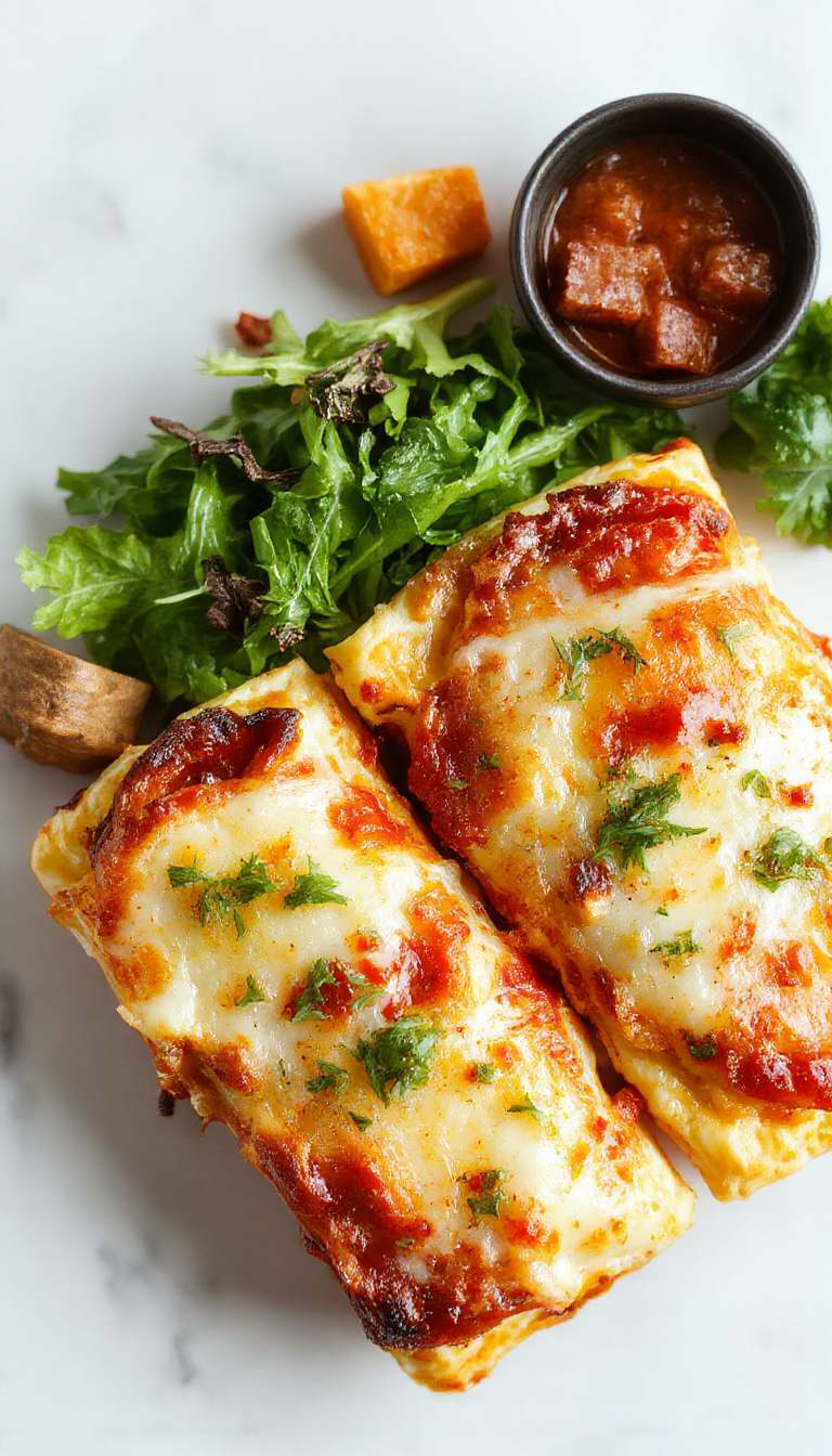 Close-up of homemade lean pizza pockets filled with cheese and vegetables, ready for meal prep.