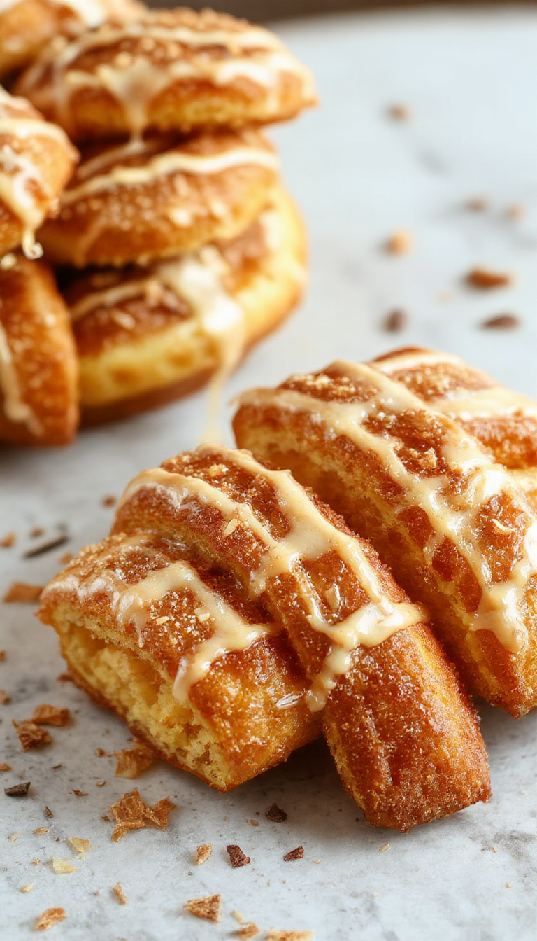Golden baked churros sprinkled with cinnamon sugar on a plate, steaming and inviting for a sweet treat