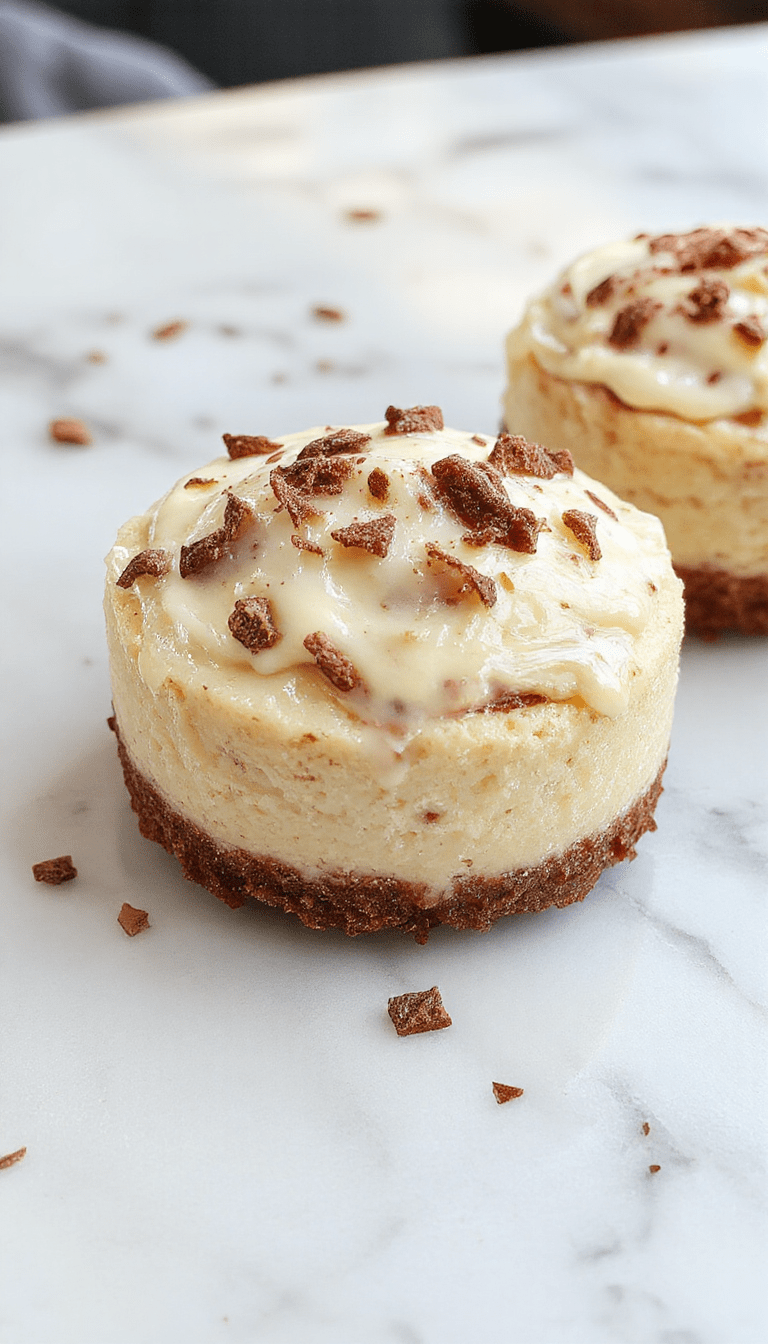 A close-up of a slice of cinnamon cheesecake on a white plate, topped with cinnamon dusting and a drizzle of caramel sauce. The cheesecake has a smooth, creamy texture with a crumbly graham cracker crust visible at the base, set against a soft pastel background with a cinnamon stick and fresh cinnamon powder nearby.