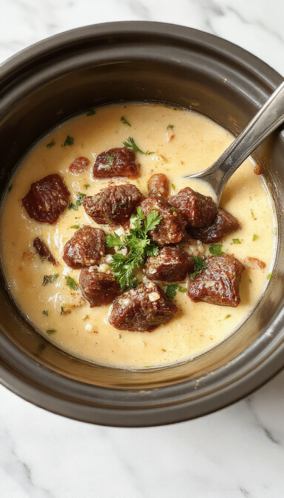 A vibrant bowl of creamy beef coconut curry featuring tender beef chunks immersed in a rich, golden coconut sauce, garnished with fresh herbs, served on a rustic wooden platter with coconut flakes and chili peppers in the background.