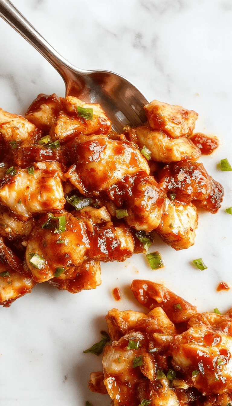 Colorful stir fry featuring golden-brown chicken pieces glazed with glossy teriyaki sauce, vibrant bell peppers, broccoli, and carrots on a white plate garnished with sesame seeds, styled with a rustic wooden background and chopsticks.