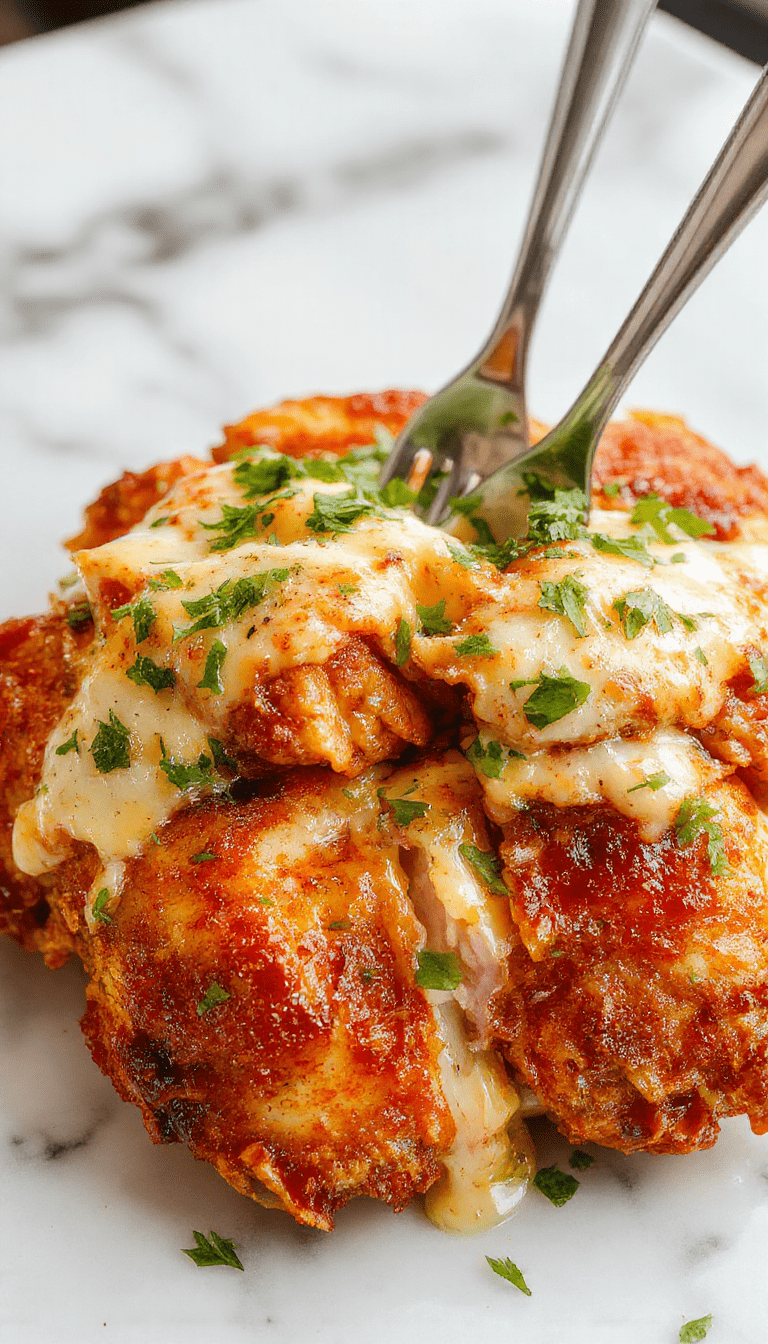 A close-up of perfectly cooked melt in your mouth chicken pieces with golden crispy edges and tender, juicy interiors, garnished with fresh herbs on a rustic white plate with a light background, emphasizing the juicy textures and savory appearance.