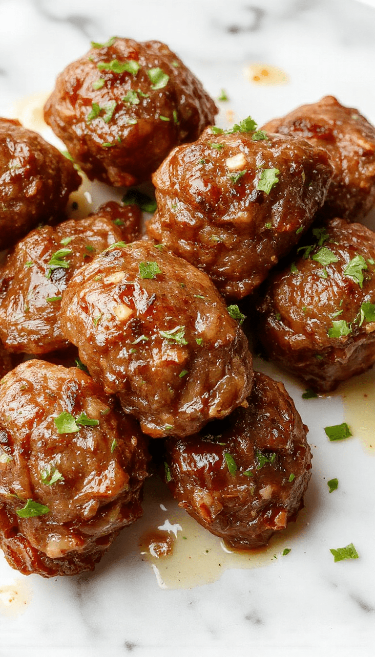 Colorful plate of tender beef bites coated in garlic butter sauce, garnished with fresh herbs, served on a rustic wooden platter with a side of vegetables, steaming and glistening textures, vibrant golden brown meat contrasted with green herbs, styled for an inviting dinner presentation.
