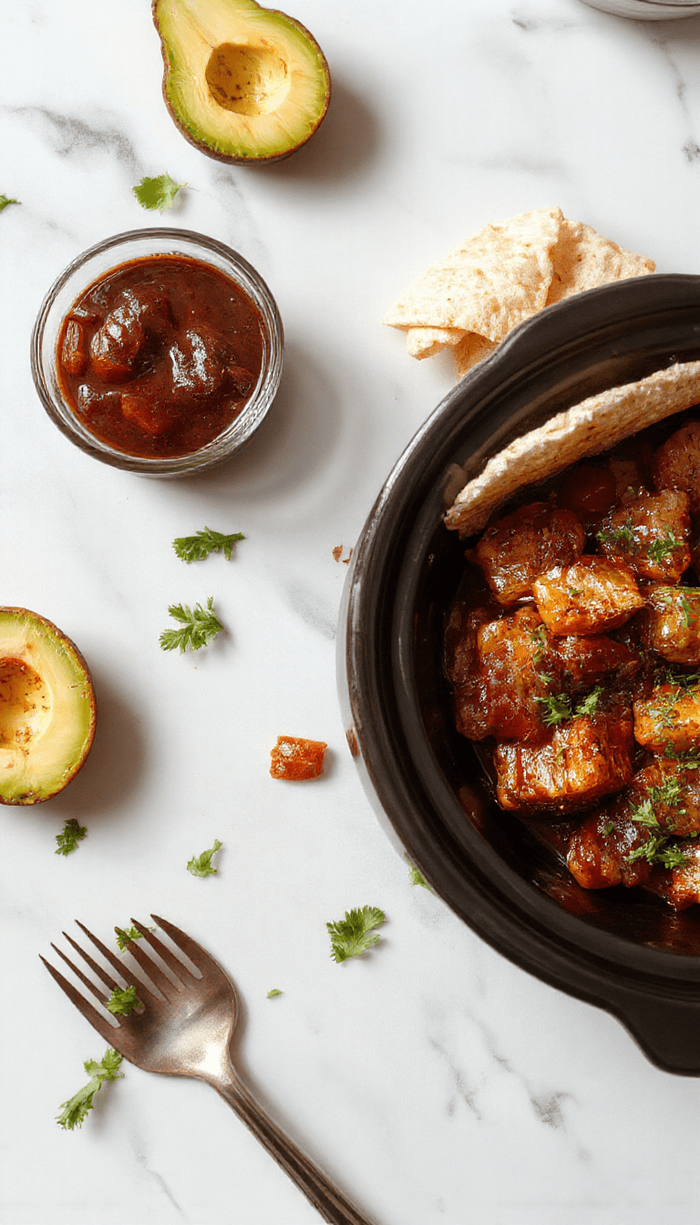 Colorful plate of crockpot fajitas featuring tender sliced grilled chicken and vibrant bell peppers and onions in a warm tortilla, garnished with fresh herbs, with a rustic wooden background and melted cheese.