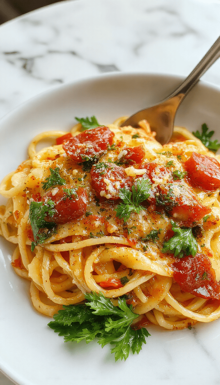 A colorful plate of pasta primavera featuring al dente spaghetti topped with vivid green zucchini, cherry tomatoes, yellow bell peppers, and fresh basil leaves, drizzled with olive oil and sprinkled with grated Parmesan cheese, set on a white ceramic plate with a rustic wooden background.