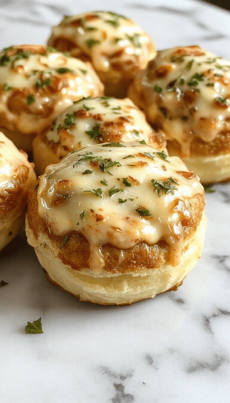 A close-up of golden-brown cheesy garlic rolls arranged on a rustic wooden platter, topped with melted cheese and finely chopped parsley, with a soft interior visible through a bite taken out of one roll, showcasing gooey cheese and fragrant garlic pieces, styled with a sprig of parsley for freshness.