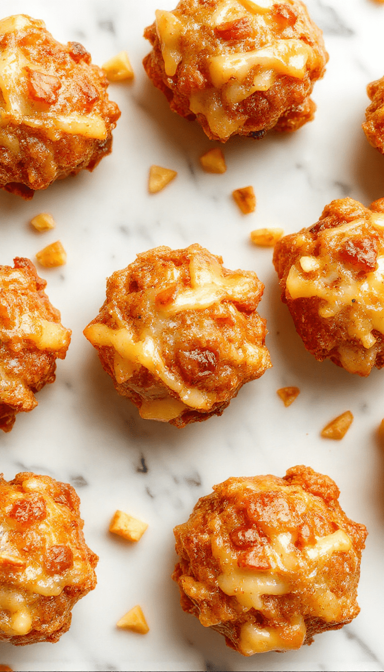 A close-up of golden brown apple fritter bites arranged on a white plate, drizzled with caramel sauce and sprinkled with powdered sugar, with a rustic wooden background, vibrant apple slices and flaky textures visible, styled with a sprinkle of cinnamon for a warm, inviting look.
