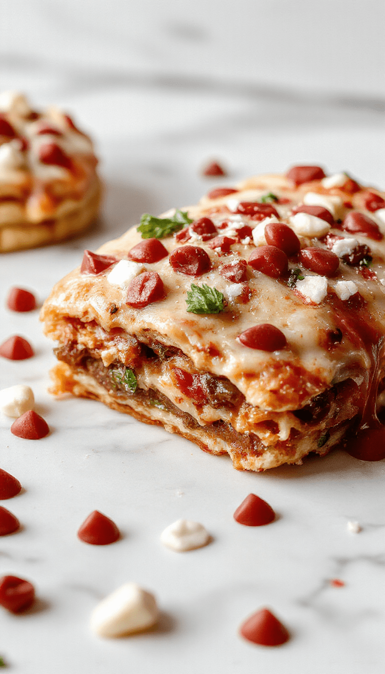 A vibrant layered Christmas cookie lasagna in a clear glass dish, topped with colorful sprinkles and festive candies, showcasing creamy layers and textured cookie crumbles, styled with holiday-themed decorations on a holiday table.