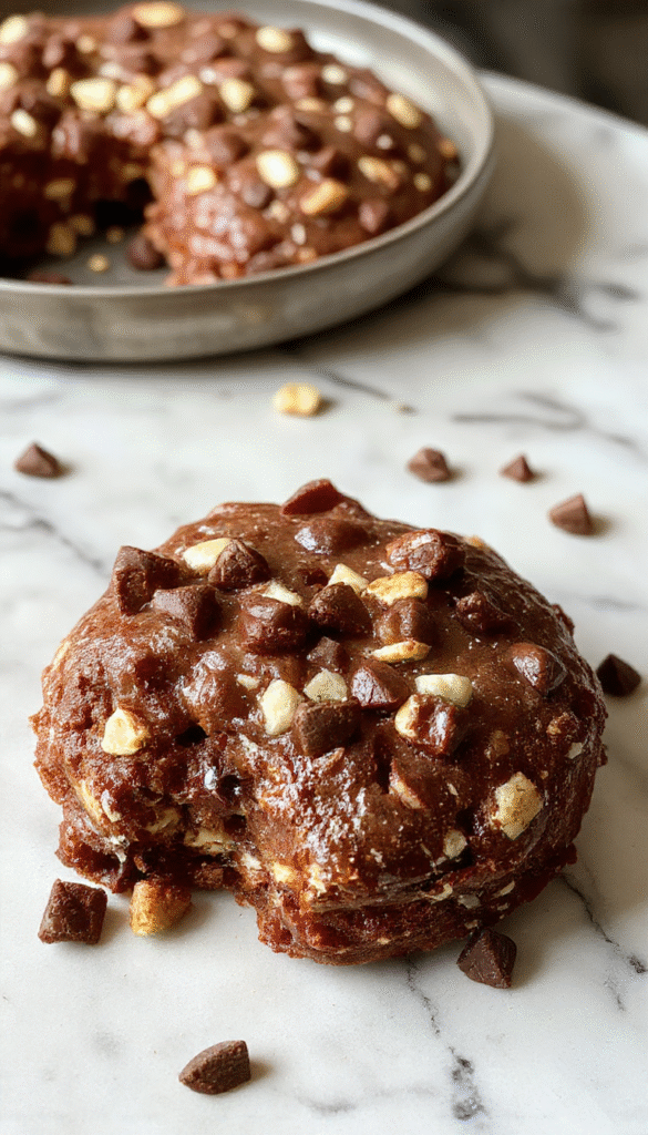 Colorful servings of Moose Farts dessert with a smooth, creamy texture, topped with sprinkles and drizzled with chocolate, presented in small glass bowls on a bright kitchen countertop with a rustic background.