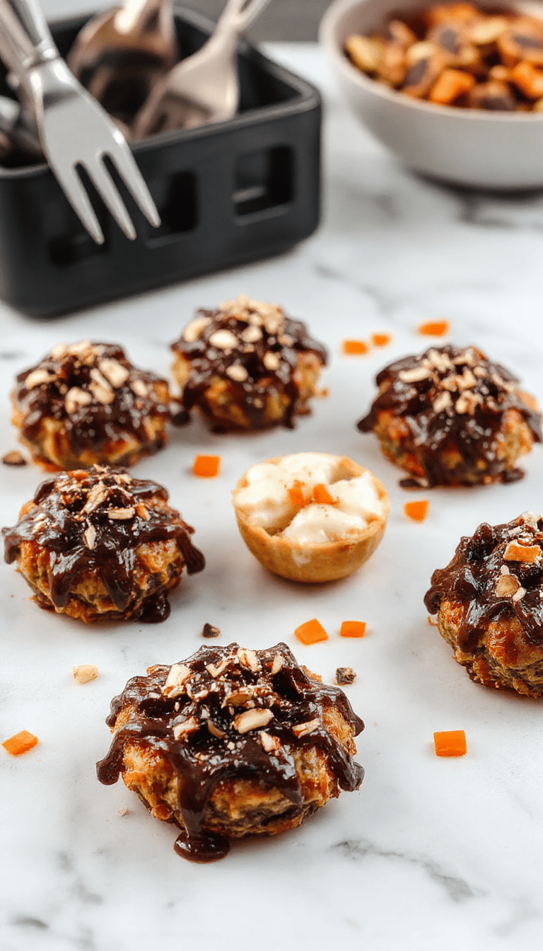 A vibrant Halloween party table with an array of spooky themed foods including decorated cupcakes with orange and black icing, creepy face-shaped sandwiches, and themed dips. The colorful spread features bright orange pumpkins, eerie black spiders, and ghostly white decorations, all styled on dark rustic serving trays with fall leaves accentuating the festive and fun atmosphere.