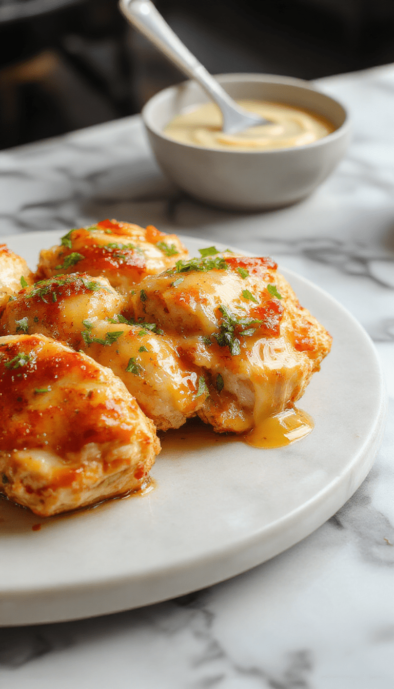 A plate of honey butter chicken featuring golden-brown, crispy chicken coated with glossy honey butter glaze, garnished with fresh herbs and served alongside a side of mashed potatoes and steamed vegetables, vibrant colors, appealing textures, styled on a rustic wooden table.